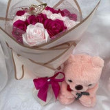 Pink Eternal Rose Bouquet, Handmade Fake Flowers Bouquet, Ever Lasting Flower, Large Rose Bouquet, Ramo Buchon, Princess Bouquet