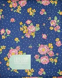 Lily & Loom Floral Dots Blue Cotton Fabric 4 Yard Package