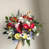 Wild Flowers Gem Colors Poppy Anemones Wedding Bouquet Burgundy Eucalyptus Wedding Bouquet Spring Summer Flowers Mauve Faux Flowers Wedding