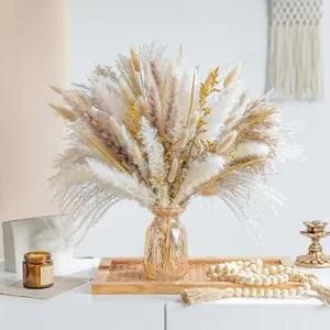 Natural Dried Pampas Grass Boho Home Decor Bouquet Phragmites Dried Flowers