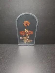 PRESSED DRIED FLOWERS IN HEAVY METAL & DDOUBLE GLASS FRAME. 8.5x6"Condition of