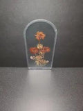PRESSED DRIED FLOWERS IN HEAVY METAL & DDOUBLE GLASS FRAME. 8.5x6"Condition of