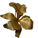Vintage Art Noveau Cerrito Originals Gold Iris Lily Flower Brooch 2"