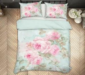 3D Pink Peony Flower 3429NA Bed Pillowcases Quilt Cover Duvet Debi Coules Fay