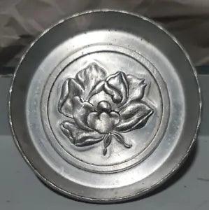 X5 Gorgeous Pewter/Silver Color PEONY REPOUSSE Round...
