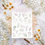 Sticker Sheet Flowers purple, Journal Stickers Wildflowers, Floral Sticker Sheet, Cute Flower Stickers for Planners, Calendar Sticker