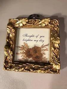 Ganz Framed Dried Flowers and Saying "Thoughts of You"