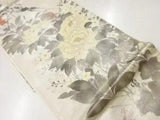 6803922: JAPANESE KIMONO / ANTIQUE FUKURO OBI / PEONY & FLOWER / ARTIST WORK
