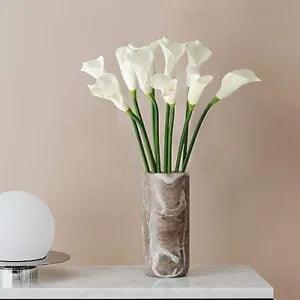 RUZUQE 6 Pcs White Calla Lily Artificial Flowers, 25 Inches Real Touch Long