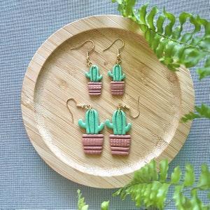 Mommy and me earrings | Cactus plant earrings | Matching set earrings | clip on earrings | girls earrings | Green plant dangles