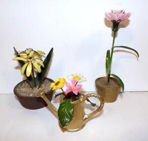 Mid-Century Modern Metal Flower Sculptures Brutalist Vintage Carnation Daisy 3