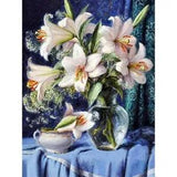 White Lilies Flower Diamond Painting Design Embroidery House Display Decorations