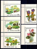 Russia 1984 Aquatic Plants Lotus Water Lilies Flowers Nature 5v set MNH