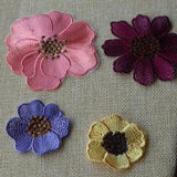 Set of  4pcs    40pcs Yellow  pink burgundy purple  embroidered sunflower sun  flower applique patch  diy sewing  summer hat  5cm  8cm
