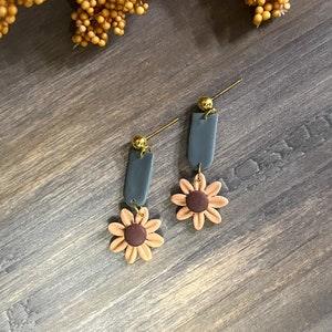 Polymer clay earrings || handmade jewelry || unique statement piece || fall autumn