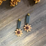 Polymer clay earrings || handmade jewelry || unique statement piece || fall autumn