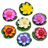, 7 Pack Artificial Floating Foam Lotus Flowers Water Lily Pond Plants Home