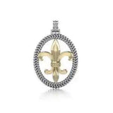 Fleur De Lis .925 Sterling Silver Pendant Peter Stone Fine Jewelry French Lily