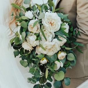 Elegant White Cascading Bridal Bouquet