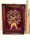 DRIED PRESSED FLOWERS FRAMED UNDER GLASS Wood Frame Wall Art Botanical Vintage