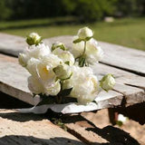 Elegant Bunch of Three Real Feel White Peony Stem-Perfect Silk Peony Bundle for Weddings and Home Decor.
