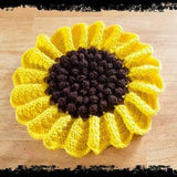 Crochet Sunflower Potholder, handmade, home decor