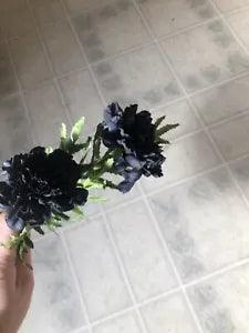 Long Stem 23.5" Navy Blue Carnation Artificial  Flower In/Outdoor Decor Craft