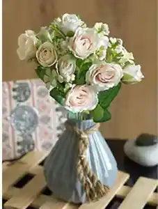 Artificial Peony Rose Flowers Without Vase Pot Peach Pack of 1
