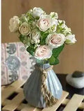 Artificial Peony Rose Flowers Without Vase Pot Peach Pack of 1