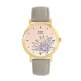 Toff London TLWS-89293 Ladies Purple Water Lilies Flower Watch