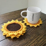 Sunflower Coaster Crochet Handmade Fairycore Halloween Knit Charm Housewarming Christmas Gift Babyshower Handcrafted Cute Cottagecore Grunge