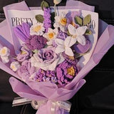 purple rose bouquet,hand-knitted wool bouquet,braided tulip,flower bouquet, Christmas creative gift ,Valentine's Day,Mother's Day,Boxing Day