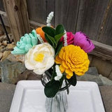 Bright Flowers / Big and Bold Flower Bouquet / ecofriendly flowers / Anniversary flower bouquet / Wood Flower Bouquet / Wood Flowers / BOLD