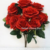 JennysFlwoerShop 18'' Princess Diana Rose Silk Artificial Flower (10 Stems/10 Flower Heads), the Most Beautiful Roses Red