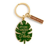 Unique Double-sided Plant Lover Monstera Enamel Gold Keychain | Plant Lady Gift | If I Die Water My Plants | House Sitter Keychain
