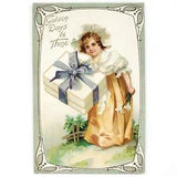 Lily Flower Girl Gifting Postcard c1913 Child Present Golden Days Art Card B2031