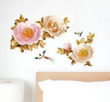 Removable Wall Peony Vine Wall Decal Sticker Mural Living Room Bedroom