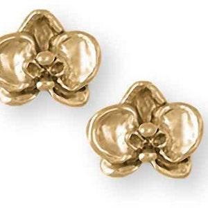 Orchid Jewelry 14k Gold Handmade Orchid Earrings  OR32X-EG