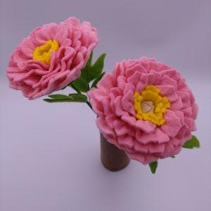 Peony Felt Flower Stem