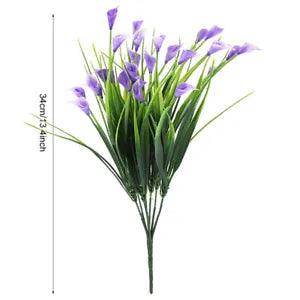 Artificial Plastic Calla Lily Fake Leaf Flowers Plant Bouquet Home Party AC