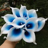 Picasso Blue Calla Lilies Royal Blue Calla Lily Bouquet 10 Stems For Bridal Bridesmaids Wedding Centerpieces Corsage Flowers MTL-FLN010