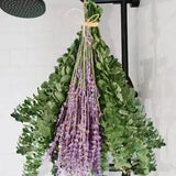 115 Pcs Dried Preserved Eucalyptus Stems & Lavender Flowers Bundles for