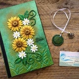 Custom Journal, Personalized Journal, Sunflower Diary, Engraved Book, A5 Notebook, Vegan Journal, Handmade Journal, Travel Journal