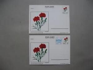TURKEY, 2x ill. prestamped PC 1983, mint, flower carnation