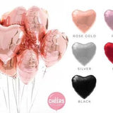 18" Heart foil balloons - bachelorette balloon - bridal balloon - baby girl balloon - birthday balloon