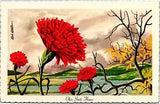 Ohio State Flower Scarlet Carnation Artist Ken Haag Postcard Y08