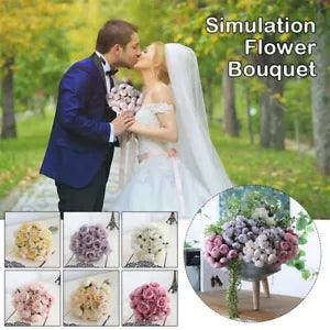 27 Heads Artificial Peony Flowers Silk Rose Bouquet Bride Wedding Home Decor New