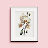 White Orchid Watercolor Flower Painting Poster Living Room Wall Art Bedroom Decor Printable Wall Art Gift Flower Lover