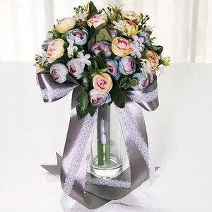 Noble Grey Bridesmaids Bouquet,Silk wedding Flowers,Bridal Bouquet,Silk Bouquet,Peony bouquet,destination Bouquet,Boho bouquet,Champagne