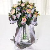 Noble Grey Bridesmaids Bouquet,Silk wedding Flowers,Bridal Bouquet,Silk Bouquet,Peony bouquet,destination Bouquet,Boho bouquet,Champagne